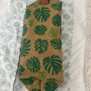 Brown Toiletry Bag with Green Leaf Pattern - Branded Accent